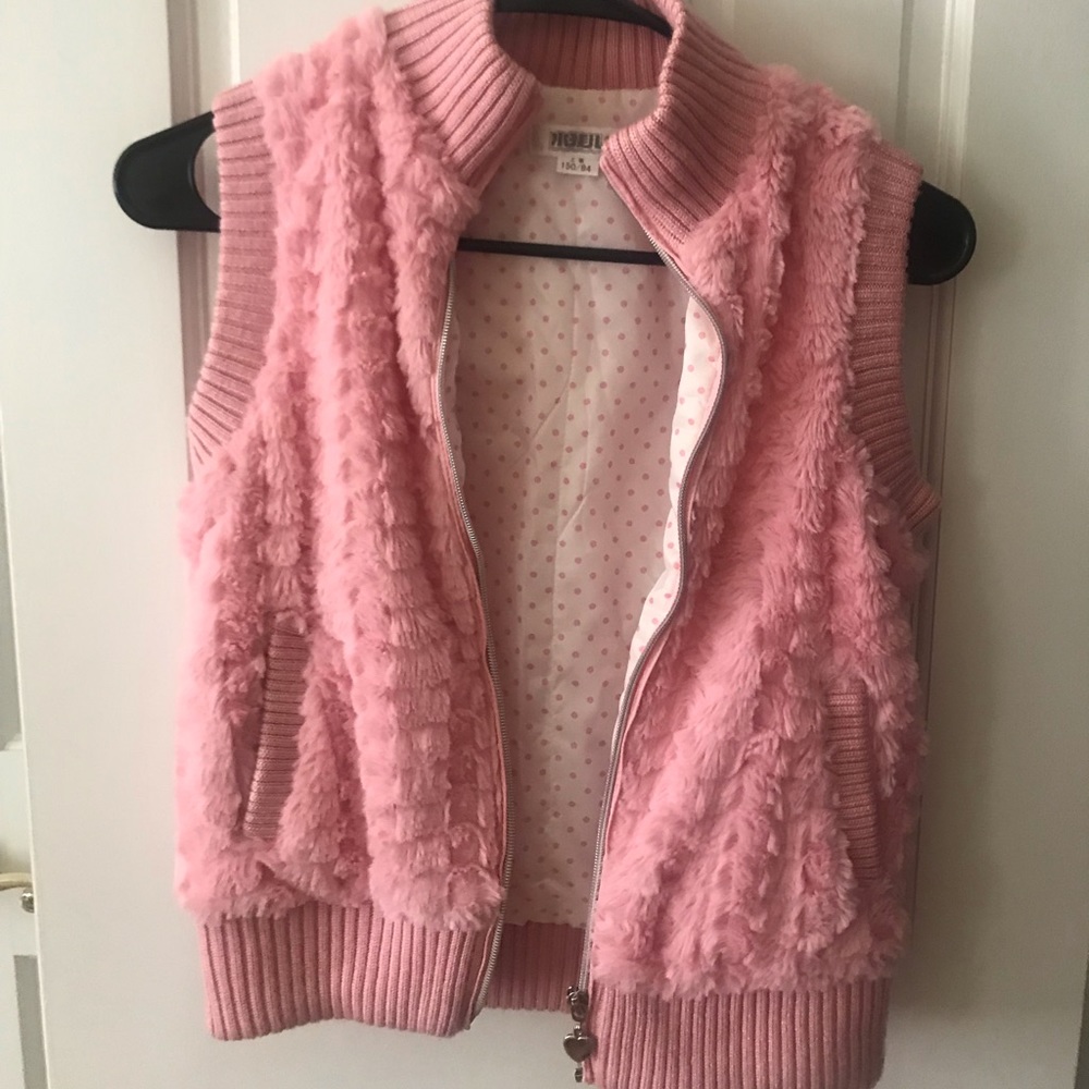 PINK faux FUR VEST
